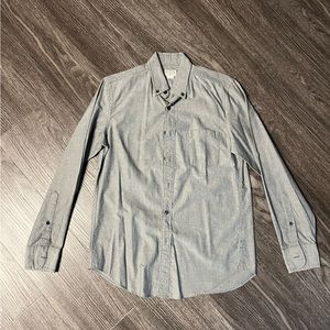 J Crew- Tailored Fit Grey Button Up Shirt (Small)